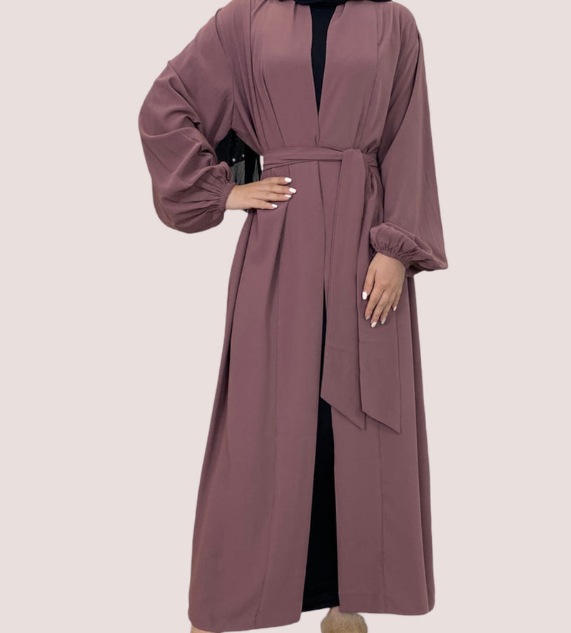 Classic Purple Open Abaya-Abaya > Dubai Abaya > Modest > Abaya Online > Open Abaya > Closed Abaya > Modanisa > Abayabuth > Abaya UK > Hijab > Muslim Dress > Modest Dress > Grey Abaya > Plain Abaya > FeelModest-Feelmodest