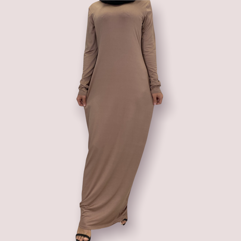 MissModesty Beige Bodycon Long Dress-Abaya > Dubai Abaya > Modest > Abaya Online > Open Abaya > Closed Abaya > Modanisa > Abayabuth > Abaya UK > Hijab > Muslim Dress > Modest Dress > Grey Abaya > Plain Abaya > FeelModest > Abaya Buth > White Abaya > Inner Dress > Abaya Slip Dress-Feelmodest