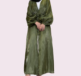 Classic Silk Khaki Green Open Abaya-Abaya > Dubai Abaya > Modest > Abaya Online > Open Abaya > Closed Abaya > Modanisa > Abayabuth > Abaya UK > Hijab > Muslim Dress > Modest Dress > Grey Abaya > Plain Abaya > FeelModest > Abaya Buth > White Abaya > Silk Abaya-Feelmodest