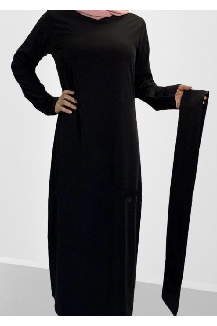 FeelModest Black Closed Abaya-Abaya / Dress-Feelmodest