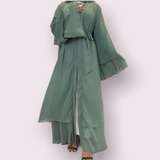 MissModesty Mint Open Abaya-Abaya > Dubai Abaya > Modest > Abaya Online > Open Abaya > Closed Abaya > Modanisa > Abayabuth > Abaya UK > Hijab > Muslim Dress > Modest Dress > Grey Abaya > Plain Abaya > FeelModest-Feelmodest