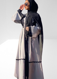FeelModest Grey Open Abaya-Abaya > Dubai Abaya > Modest > Abaya Online > Open Abaya > Closed Abaya > Modanisa > Abayabuth > Abaya UK > Hijab > Muslim Dress > Modest Dress > Grey Abaya > Plain Abaya > FeelModest-Feelmodest
