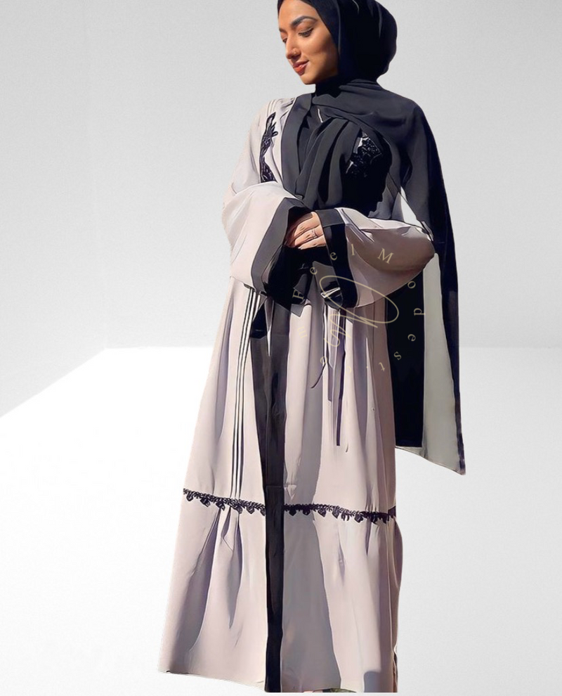FeelModest Grey Open Abaya - Ready to Dispatch-Abaya > Dubai Abaya > Modest > Abaya Online > Open Abaya > Closed Abaya > Modanisa > Abayabuth > Abaya UK > Hijab > Muslim Dress > Modest Dress > Grey Abaya > Plain Abaya > FeelModest-Feelmodest