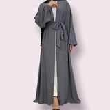 Classic Grey Open Abaya-Abaya > Dubai Abaya > Modest > Abaya Online > Open Abaya > Closed Abaya > Modanisa > Abayabuth > Abaya UK > Hijab > Muslim Dress > Modest Dress > Grey Abaya > Plain Abaya > FeelModest > Closed Abaya > Abaya Fashion-Feelmodest