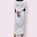 MissModesty White Bodycon Long Dress-Abaya > Dubai Abaya > Modest > Abaya Online > Open Abaya > Closed Abaya > Modanisa > Abayabuth > Abaya UK > Hijab > Muslim Dress > Modest Dress > Grey Abaya > Plain Abaya > FeelModest > Abaya Buth > White Abaya-Feelmodest