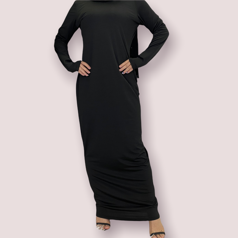 MissModesty Black Bodycon Long Dress-Abaya > Dubai Abaya > Modest > Abaya Online > Open Abaya > Closed Abaya > Modanisa > Abayabuth > Abaya UK > Hijab > Muslim Dress > Modest Dress > Grey Abaya > Plain Abaya > FeelModest > Abaya Buth > White Abaya > Inner Dress > Abaya Slip Dress-Feelmodest