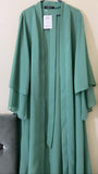 MissModesty Mint Open Abaya-Abaya > Dubai Abaya > Modest > Abaya Online > Open Abaya > Closed Abaya > Modanisa > Abayabuth > Abaya UK > Hijab > Muslim Dress > Modest Dress > Grey Abaya > Plain Abaya > FeelModest-Feelmodest