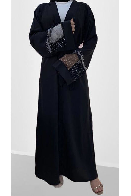 FeelModest Black Open Abaya-Abaya-Feelmodest