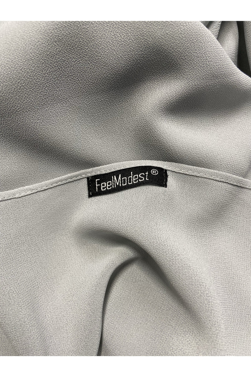 FeelModest Grey Chiffon Hijab-Hijab-Feelmodest