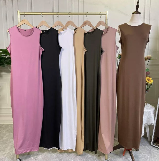 FeelModest Sleeveless Inner Slip Dress - Brown-Abaya > Dubai Abaya > Modest > Abaya Online > Open Abaya > Closed Abaya > Modanisa > Abayabuth > Abaya UK > Hijab > Muslim Dress > Modest Dress > Grey Abaya > Plain Abaya > FeelModest > Abaya Buth > White Abaya-Feelmodest