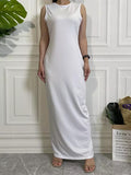 FeelModest Sleeveless Inner Slip Dress - White-Abaya > Dubai Abaya > Modest > Abaya Online > Open Abaya > Closed Abaya > Modanisa > Abayabuth > Abaya UK > Hijab > Muslim Dress > Modest Dress > Grey Abaya > Plain Abaya > FeelModest > Abaya Buth > White Abaya-Feelmodest