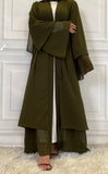 MissModesty Khaki Layered Open Abaya