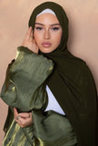 Classic Silk Khaki Green Open Abaya-Abaya > Dubai Abaya > Modest > Abaya Online > Open Abaya > Closed Abaya > Modanisa > Abayabuth > Abaya UK > Hijab > Muslim Dress > Modest Dress > Grey Abaya > Plain Abaya > FeelModest > Abaya Buth > White Abaya > Silk Abaya-Feelmodest