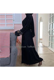 FeelModest Black Open Abaya-Abaya-Feelmodest