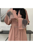 FeelModest Pink Beaded Open Abaya-Abaya-Feelmodest