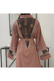 FeelModest Pink Beaded Open Abaya-Abaya-Feelmodest