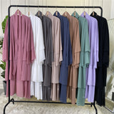FeelModest Grey Layered Open Abaya with Hijab-Abaya > Dubai Abaya > Modest > Abaya Online > Open Abaya > Closed Abaya > Modanisa > Abayabuth > Abaya UK > Hijab > Muslim Dress > Modest Dress > Grey Abaya > Plain Abaya > FeelModest > Layered Abaya > Black Abaya > Black Hijab > Chiffon Abaya-Feelmodest