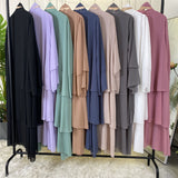 FeelModest Brown Layered Open Abaya with Hijab-Abaya > Dubai Abaya > Modest > Abaya Online > Open Abaya > Closed Abaya > Modanisa > Abayabuth > Abaya UK > Hijab > Muslim Dress > Modest Dress > Grey Abaya > Plain Abaya > FeelModest > Layered Abaya > Black Abaya > Black Hijab-Feelmodest