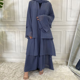FeelModest Navy Layered Open Abaya with Hijab-Abaya > Dubai Abaya > Modest > Abaya Online > Open Abaya > Closed Abaya > Modanisa > Abayabuth > Abaya UK > Hijab > Muslim Dress > Modest Dress > Grey Abaya > Plain Abaya > FeelModest > Layered Abaya > Black Abaya > Black Hijab > Chiffon Abaya-Feelmodest