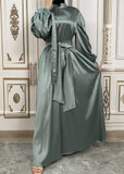 FeelModest Satin Mint Tie Sleeve Closed Abaya-Abaya > Dubai Abaya > Modest > Abaya Online > Open Abaya > Closed Abaya > Modanisa > Abayabuth > Abaya UK > Hijab > Muslim Dress > Modest Dress > Grey Abaya > Plain Abaya > FeelModest > Abaya Buth > White Abaya > Silk Abaya > Satin Abaya > Puff Sleeve-Feelmodest