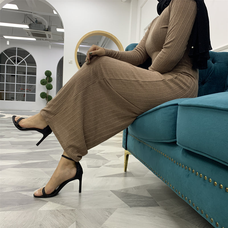 MissBarawa Brown Classic Knitted Dress-Abaya > Dubai Abaya > Modest > Abaya Online > Open Abaya > Closed Abaya > Modanisa > Abayabuth > Abaya UK > Hijab > Muslim Dress > Modest Dress > Grey Abaya > Plain Abaya > FeelModest > Abaya Buth > White Abaya > Slip Dress > Abaya Dress-Feelmodest