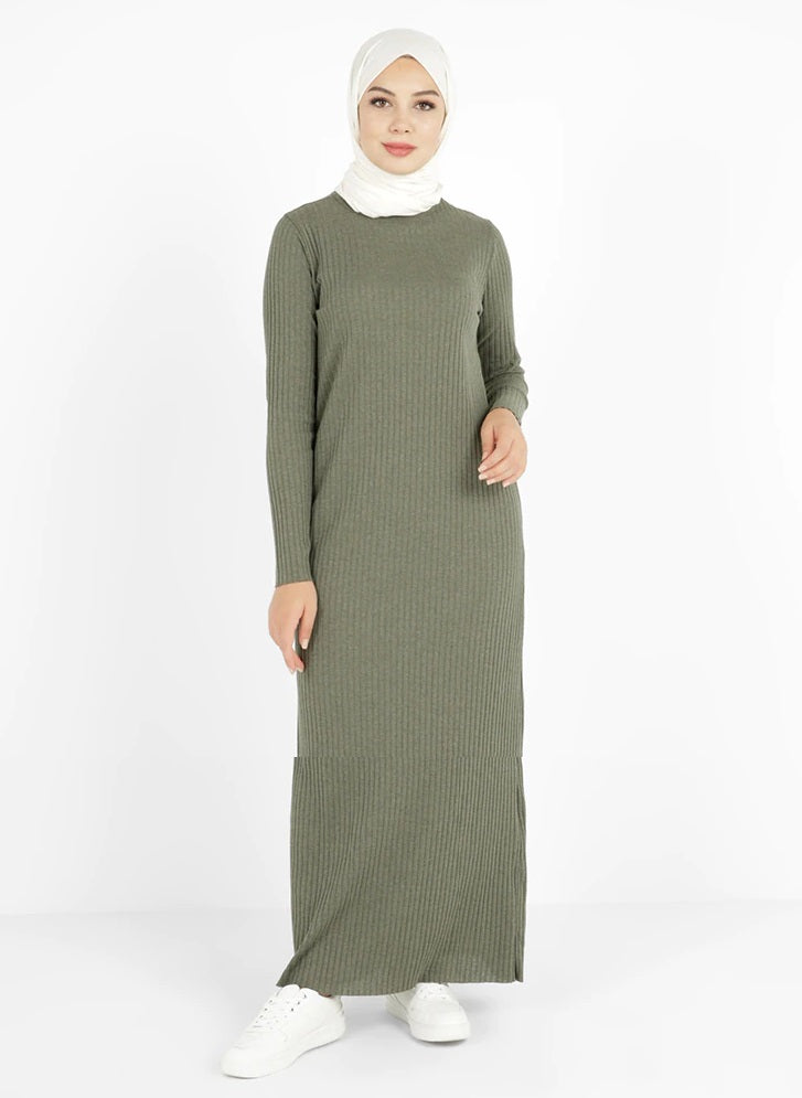 MissModesty Khaki Knitted Dress-Abaya > Dubai Abaya > Modest > Abaya Online > Open Abaya > Closed Abaya > Modanisa > Abayabuth > Abaya UK > Hijab > Muslim Dress > Modest Dress > Grey Abaya > Plain Abaya > FeelModest > Abaya Buth > White Abaya > Knitt Dress > Abaya Buth-Feelmodest