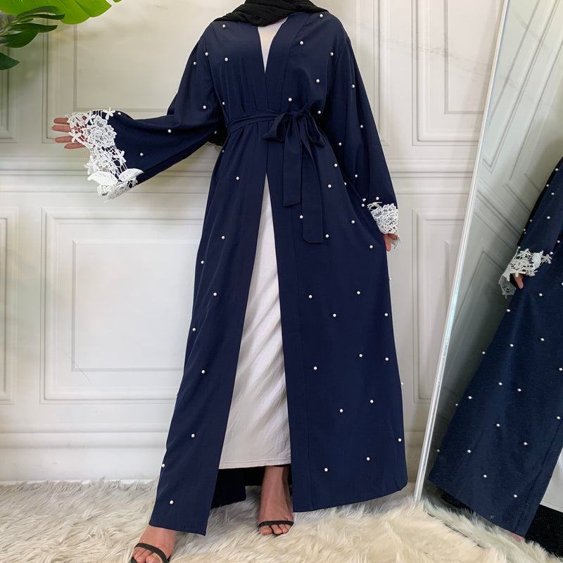 MissAmina Navy Blue Pearl Open Abaya-Abaya > Dubai Abaya > Modest > Abaya Online > Open Abaya > Closed Abaya > Modanisa > Abayabuth > Abaya UK > Hijab > Muslim Dress > Modest Dress > Grey Abaya > Plain Abaya > FeelModest > Kimono Abaya-Feelmodest
