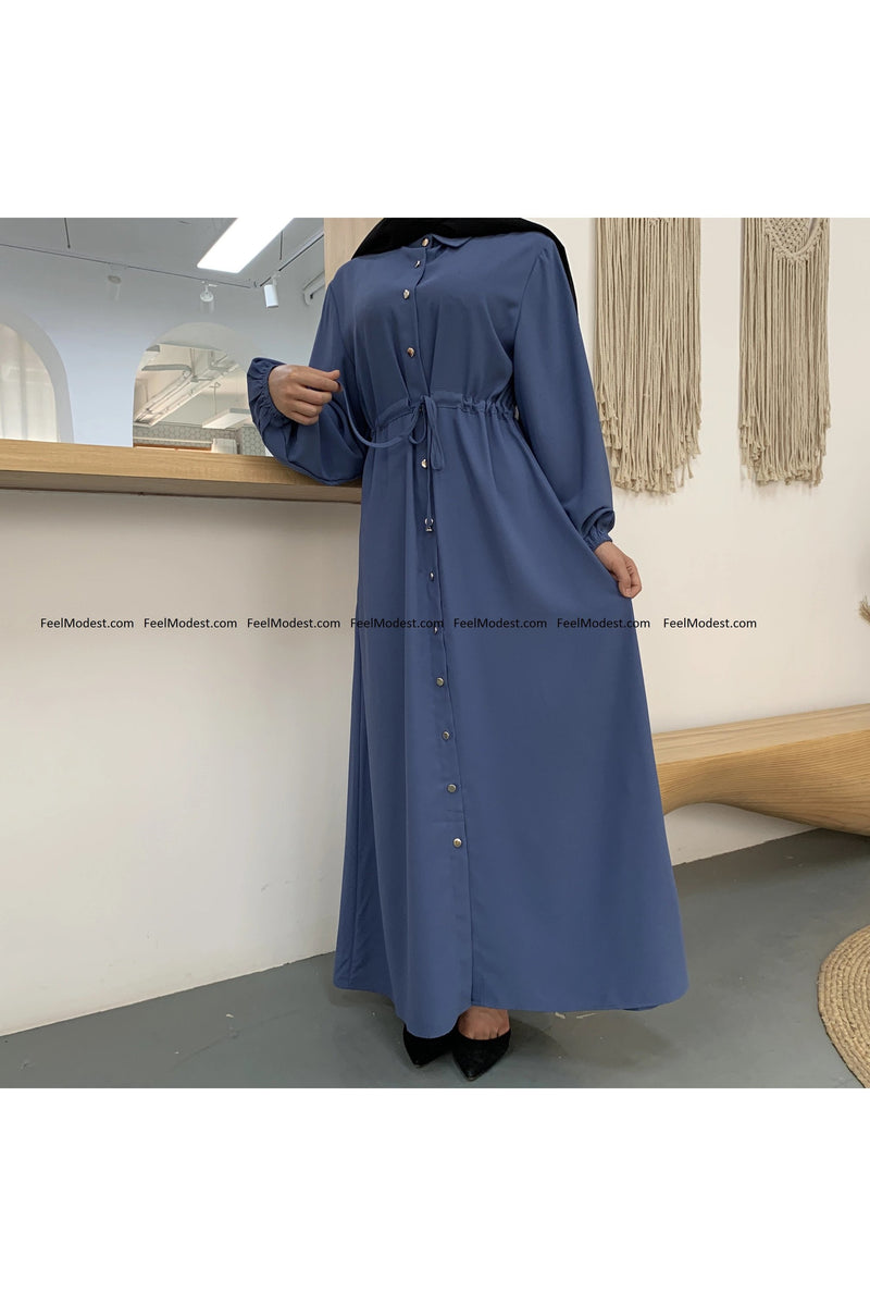 MissModesty Blue Long Dress - Ready to Dispatch-Abaya > Dubai Abaya > Modest > Abaya Online > Open Abaya > Closed Abaya > Modanisa > Abayabuth > Abaya UK > Hijab > Muslim Dress > Modest Dress > Grey Abaya > Plain Abaya > FeelModest-Feelmodest