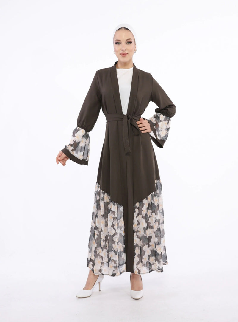 MissKarima Damask Print Open Abaya-Abaya > Dubai Abaya > Modest > Abaya Online > Open Abaya > Closed Abaya > Modanisa > Abayabuth > Abaya UK > Hijab > Muslim Dress > Modest Dress > Grey Abaya > Plain Abaya > FeelModest > Pink Abaya >Eid Outfit > Beige Abaya-Feelmodest