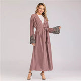 MissAmina Pink Pearl Open Abaya