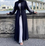 MissModesty Grey Classic Pearls Abaya