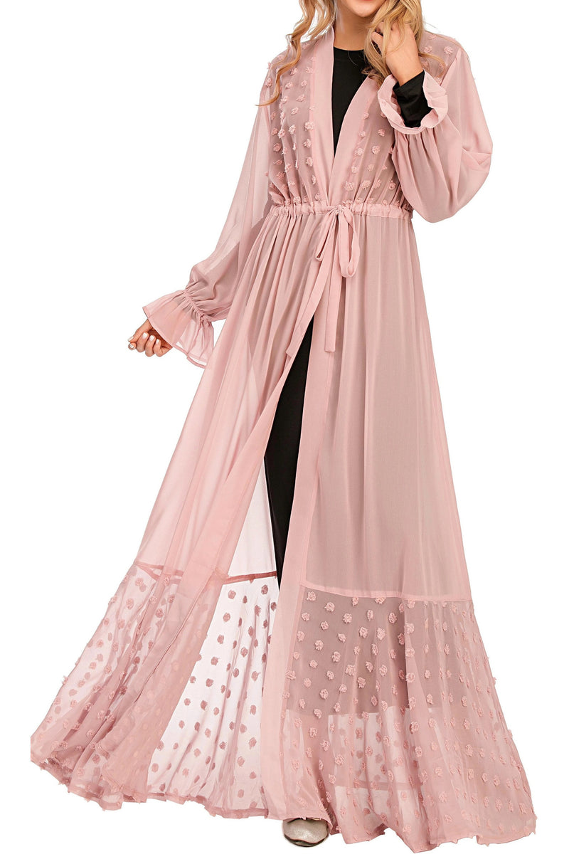 FeelModest Pink Open Abaya-Abaya-Feelmodest