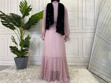 FeelModest Chiffon Open Abaya-Abaya > Dubai Abaya > Modest > Abaya Online > Open Abaya > Closed Abaya > Modanisa > Abayabuth > Abaya UK > Hijab > Muslim Dress > Modest Dress > Grey Abaya > Plain Abaya > FeelModest > Layered Abaya-Feelmodest