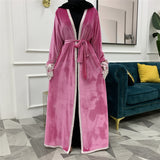 FeelModest Classic Blue Velvet Open Abaya-Abaya > Dubai Abaya > Modest > Abaya Online > Open Abaya > Closed Abaya > Modanisa > Abayabuth > Abaya UK > Hijab > Muslim Dress > Modest Dress > Grey Abaya > Plain Abaya > FeelModest-Feelmodest