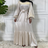 MissAmina Satin Print White Dress-Abaya > Dubai Abaya > Modest > Abaya Online > Open Abaya > Closed Abaya > Modanisa > Abayabuth > Abaya UK > Hijab > Muslim Dress > Modest Dress > Grey Abaya > Plain Abaya > FeelModest > Abaya Buth > White Abaya > Satin OpenAbaya-Feelmodest