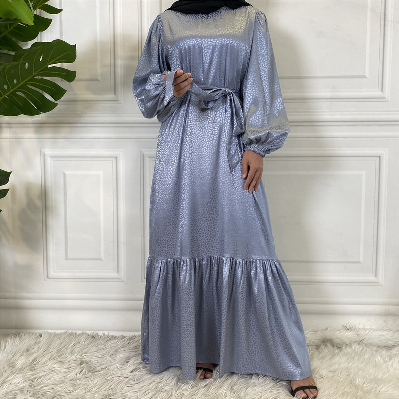 MissAmina Satin Print Blue Dress-Abaya > Dubai Abaya > Modest > Abaya Online > Open Abaya > Closed Abaya > Modanisa > Abayabuth > Abaya UK > Hijab > Muslim Dress > Modest Dress > Grey Abaya > Plain Abaya > FeelModest > Abaya Buth > White Abaya > Satin OpenAbaya-Feelmodest