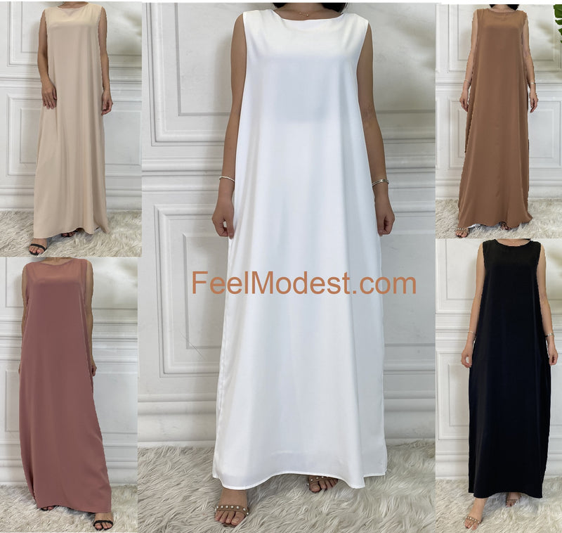 Abaya Inner Slip Dress - Choose Colour-Abaya > Dubai Abaya > Modest > Abaya Online > Open Abaya > Closed Abaya > Modanisa > Abayabuth > Abaya UK > Hijab > Muslim Dress > Modest Dress > Grey Abaya > Plain Abaya > FeelModest > Abaya Buth > White Abaya-Feelmodest