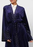 FeelModest Blue Velvet Open Abaya-Abaya > Dubai Abaya > Modest > Abaya Online > Open Abaya > Closed Abaya > Modanisa > Abayabuth > Abaya UK > Hijab > Muslim Dress > Modest Dress > Grey Abaya > Plain Abaya > FeelModest > Velvet Abaya > Satin Abaya-Feelmodest