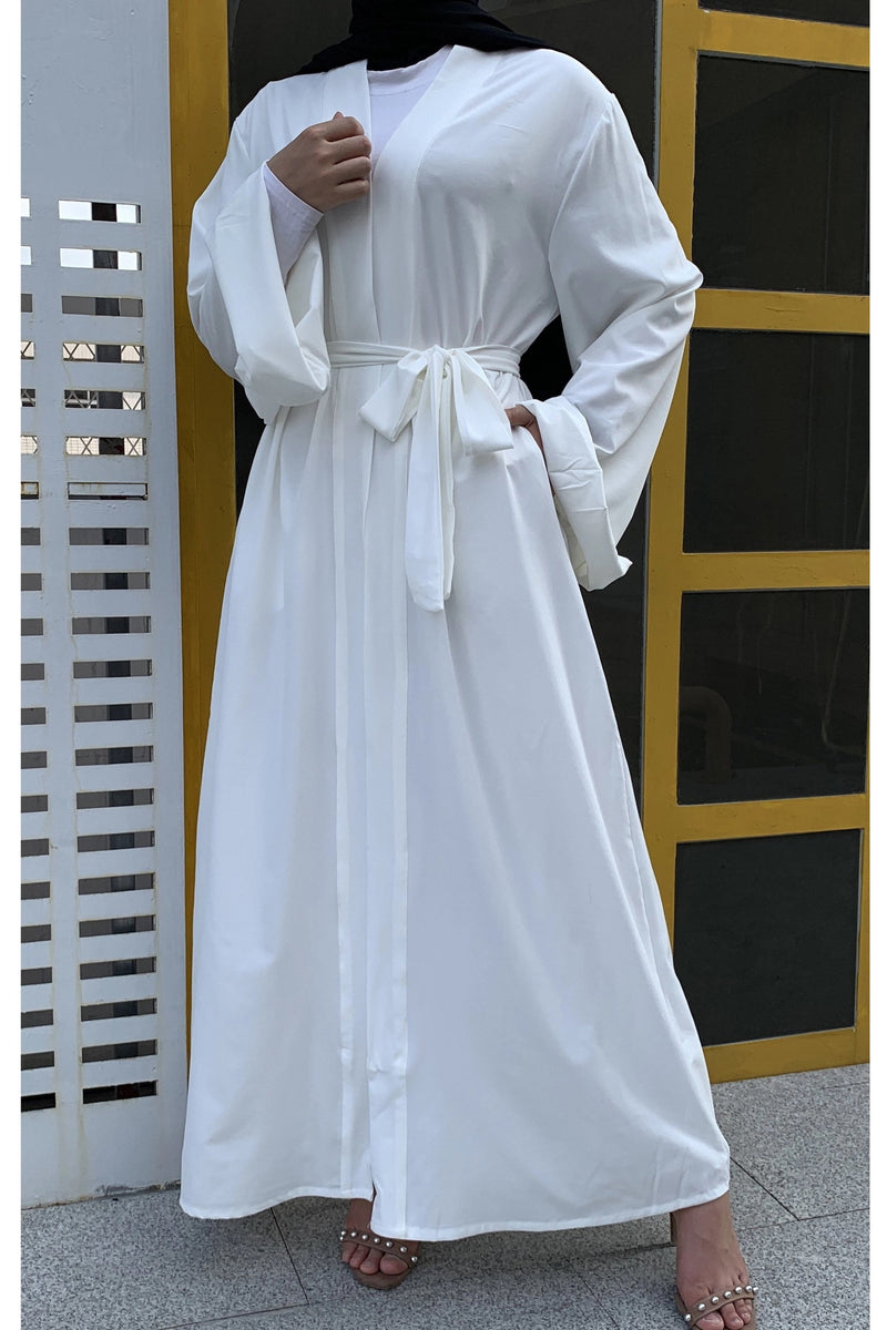 MissModesty White Open Abaya-Abaya-Feelmodest