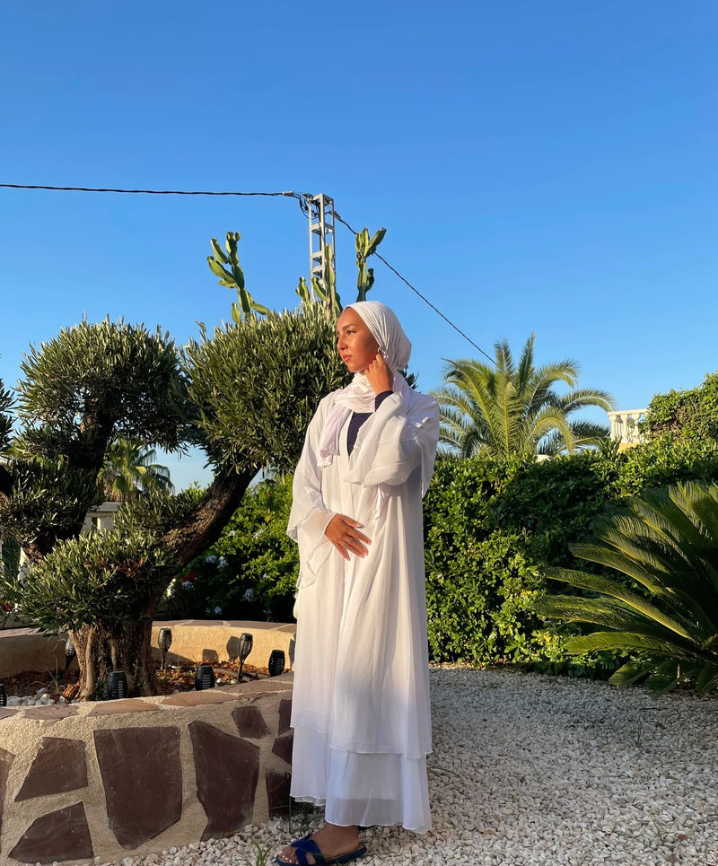 MissModesty Classic White Open Abaya-Abaya > Dubai Abaya > Abayatopia > Abaya Online > Open Abaya > Closed Abaya > Modanisa > Abayabuth > Abaya UK > Hijab > Muslim Dress > Modest Dress > Grey Abaya > Plain Abaya > FeelModest > Abaya Buth > White Abaya-Feelmodest